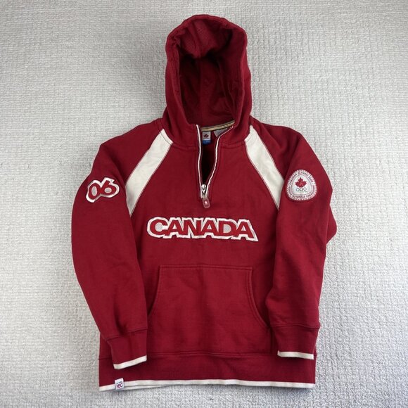 Vintage Team Canada Hoodie Mens Large Red 2006 Olympics HBC Sports Classic Y2K - Picture 1 of 16